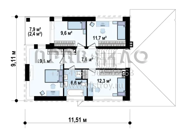 Проект загородного дома в стиле современной классики  s3-164-3 (zx8)