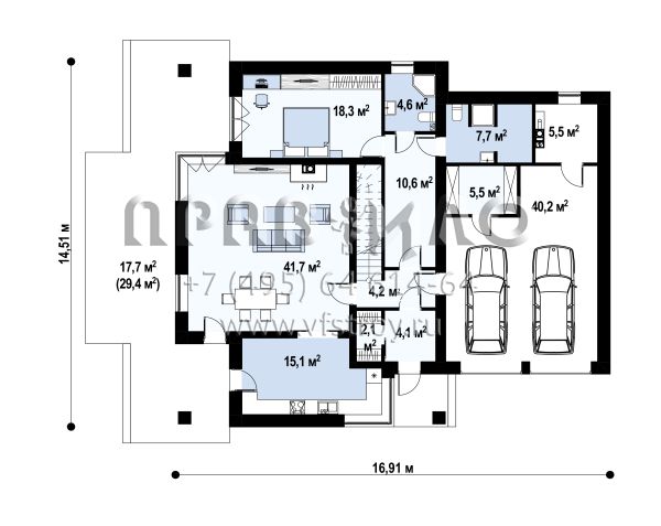 Проект комфортного двухэтажного дома с гаражом на 2 авто S3-281 (Zx122)