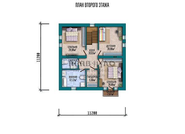 Проект компактного загородного дома с мансардным этажом и выразительной крышей S2-188 (102-188-1М)