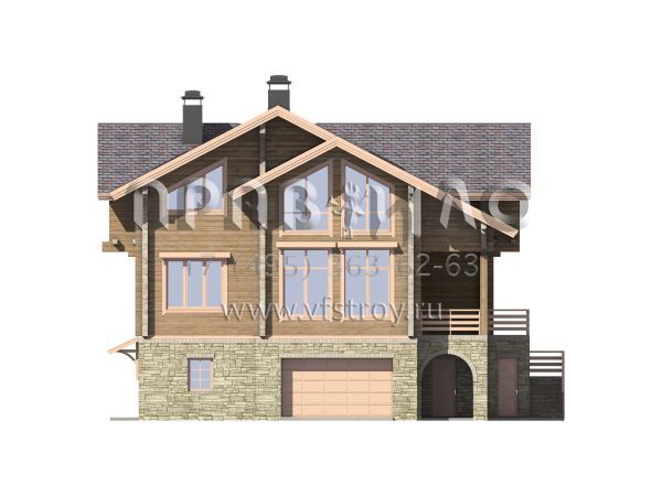 Особняк из бруса для постоянного проживания S7-388 (1-28b)