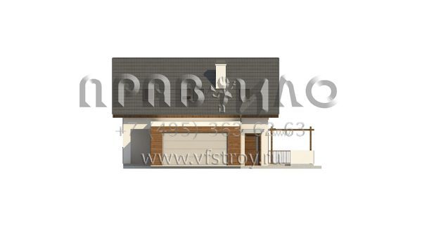 Проект стильного одноэтажного мансардного дома с гаражом с боковым въездом s3-163-2 (Z350)