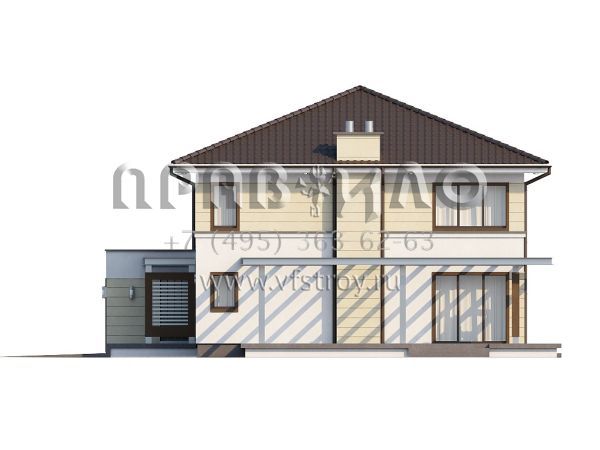 Проект современного особняка с четырехскатной крышей S3-202-1 (ZX33)