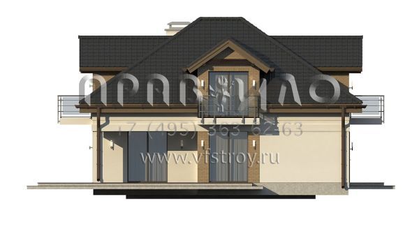 Проект дома с мансардой и тремя балконами S3-230 (Z283)