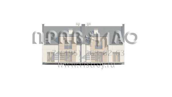 Проект дома на две семьи  S3-198-3 (ZB13)