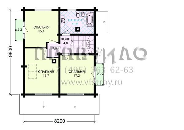 Проект экономичного деревянного дома с террасой S7-139(1-25)