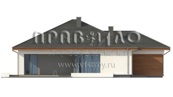 Проект современного одноэтажного дома с большим гаражом S3-163-5 (Z333)