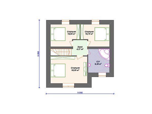 Проект каменного дома с гаражом S4-167 (К-002)