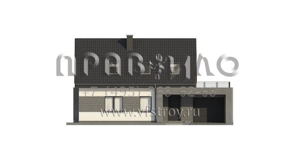 Проект стильного современного одноэтажного дома с гаражом и просторной террасой s3-168-5 (Z347)