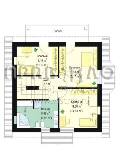 Проект дома с крытым крыльцом S8-139 (Михалина)