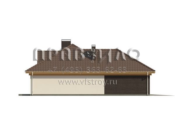 Проект одноэтажного дома с гаражом на две машины  S3-166 (Z144)