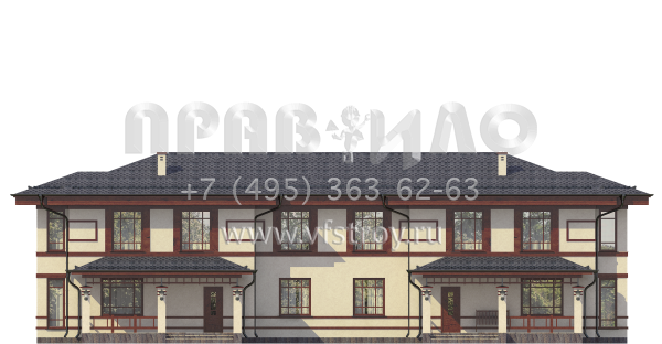 Блокированный дом из газобетона на две семьи S7-432 (3-18)