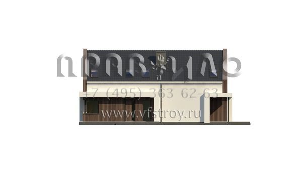 Проект стильного одноэтажного мансардного коттеджа на две семьи S3-229-1 (Z346)