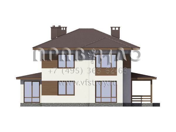 Современный загородный дом из газобетона с двойным гаражом S7-249 (3-48)