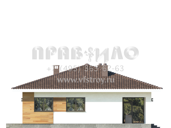 Проект одноэтажного дома из газобетона S7-111 (3-43)