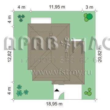 Проект коттеджа с двумя полноценными этажами S8-218 (Аметист)