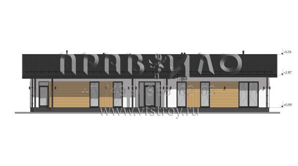 Проект одноэтажного вытянутого по длине дома S-232