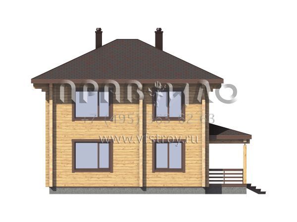 Проект двухэтажного деревянного загородного дома S7-139 (1-56)