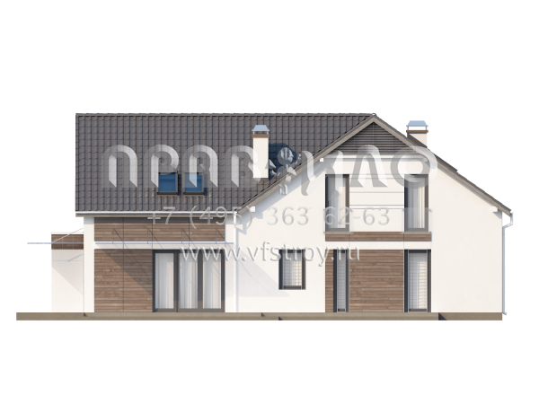 Проект классического коттеджа с гаражом на две машины  S3-282 (Z138)