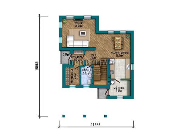 Проект двухэтажного дома в стиле хай-тек с разной геометрией этажей S2-149 (292-149-2Г)
