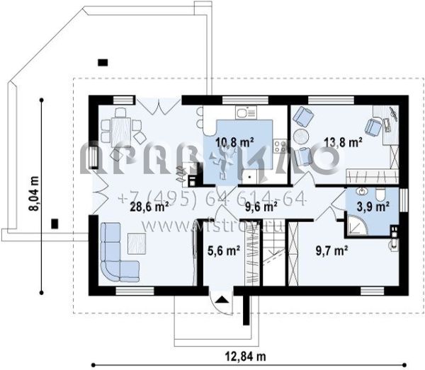 Проект эргономичного частного дома с двускатной крышей  S3-161 (Z223)