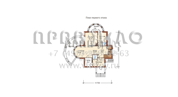 Проект коттеджа из камня и дерева L-409-1D
