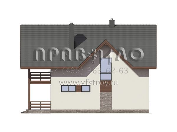 Загородный дом из газобетона с террасой на втором этаже S7-171 (3-52а)