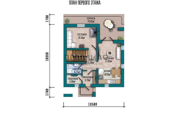 Проект компактного современного загородного дома с жилой мансардой S2-148 (016-148-1М)