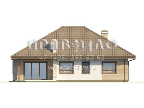 Проект современного бунгало с гаражом на два автомобиля  S3-157-2 (Z19)