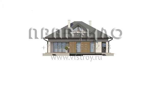 Проект одноэтажного квадратного в плане дома с тремя спальнями S3-109-5 (Z230 v1)