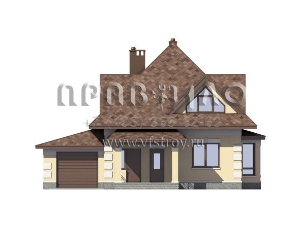 Экономичный коттедж с гаражом S7-129 (3-13b)