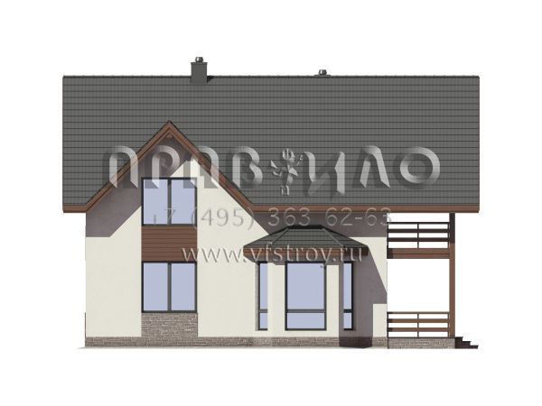 Загородный дом из газобетона с террасой на втором этаже S7-171 (3-52а)