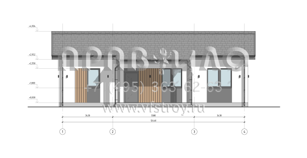 Проект небольшого дома из двухслойных ж/б панелей  SP2-80-1 (1А-80-1СК)