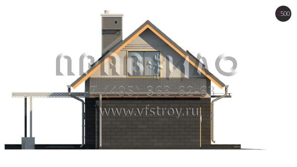 Проект дома с гаражом на одно авто S3-116-3 (Z227)