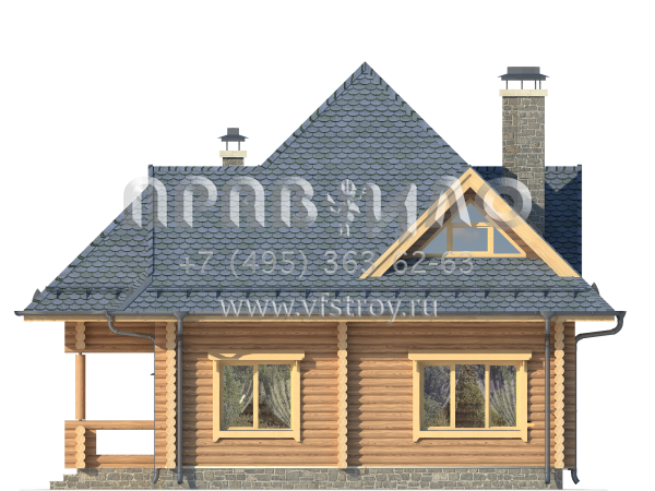 Экономичный деревянный дом с увеличенной гостиной S7-128 (1-32а)