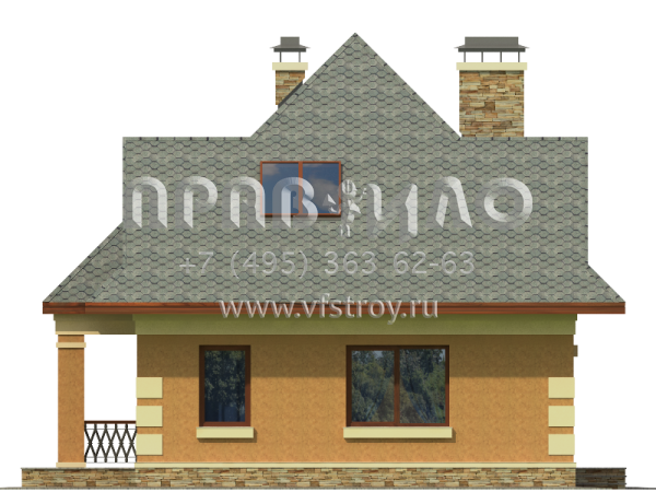 Экономичный дом с шатровой кровлей S7-99 (3-13)