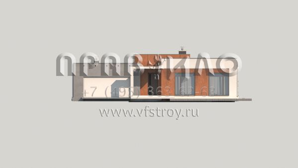 Проект особняка в стиле хай-тек с плоской кровлей S3-164-1 (ZX104)