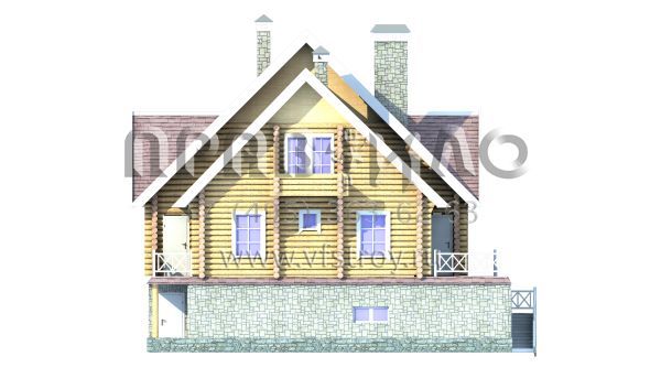 Бревенчатый дом на монолитном цоколе S7-303 (1-15)