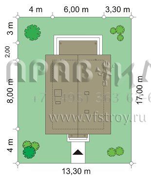 Проект дачного дома из газобетона S8-77 (Смык 2)