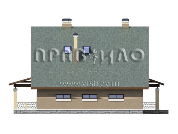 Проект коттеджа с пристроенным гаражом S7-176(3-26)