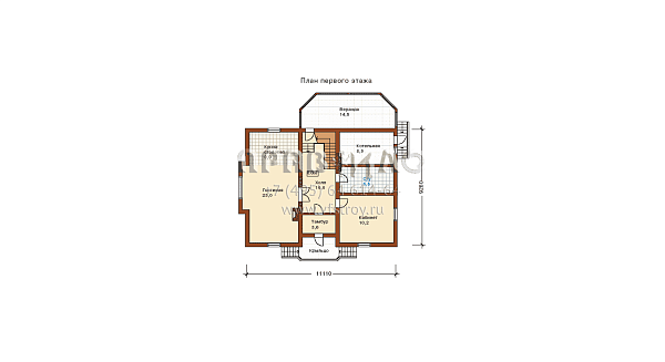 Проект двухэтажного коттеджа из газоблоков H-162-1P