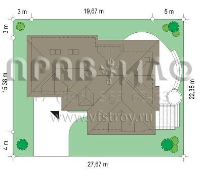 Проект усадьбы из керамических блоков S8-360 (Усадьба)