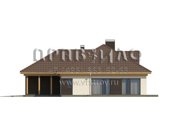 Проект одноэтажного дома с гаражом на две машины  S3-166 (Z144)