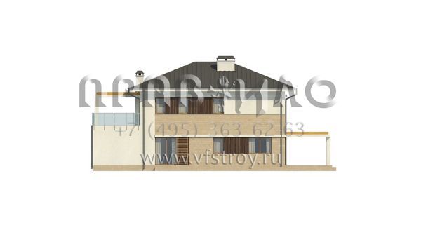 Проект солидного двухэтажного дома с гаражом и с террасой S3-191-7 (Zx63 C)