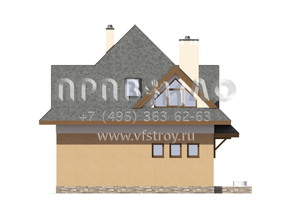 Проект экономичного загородного дома с шатровой крышей S7-125 (3-27а)