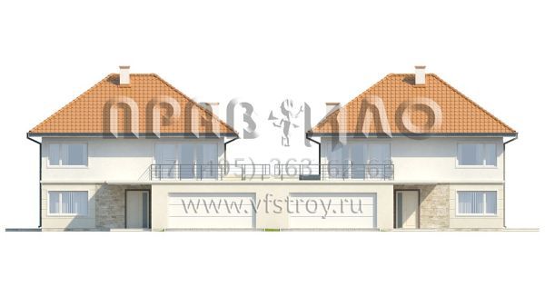 Проект двухквартирного загородного дома S3-230-2 (ZB2)