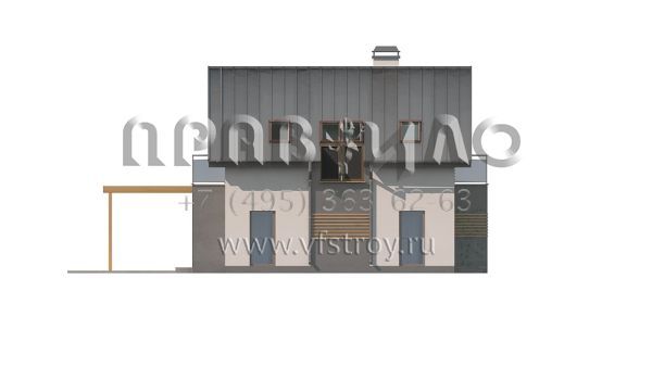 Проект частного дома с мансардой и камином  S3-121-1 (Z245)