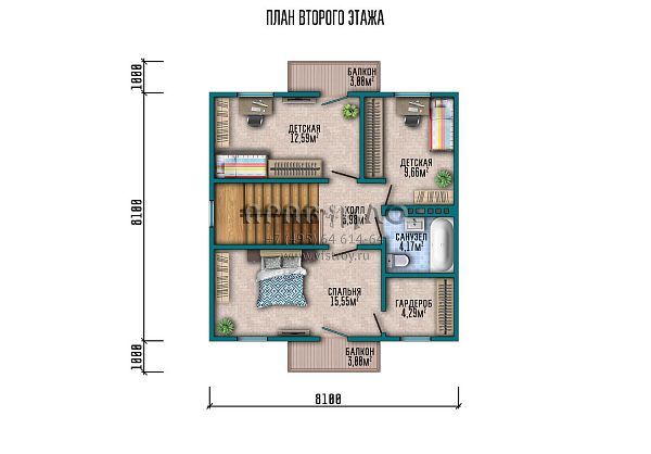 Проект компактного комбинированного дома в стиле шале S2-105 (025-105-1М)