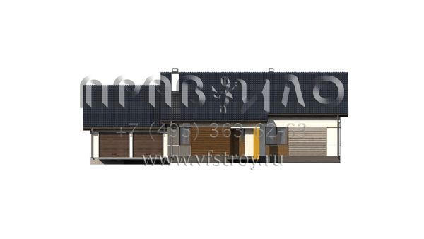 Проект одноэтажного дома с большим гаражом и двускатной кровлей S3-169-4 (Z287 GL2)