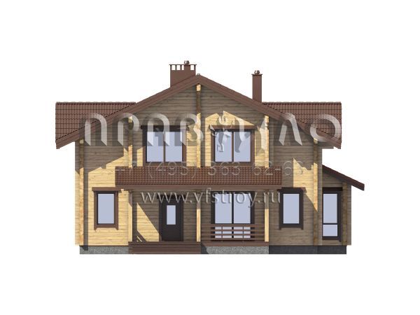 Большой двухэтажный дом из бруса S7-224 (1-50)