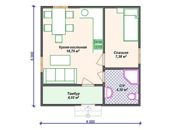 Проект каркасного дома S4-32 (И-045)